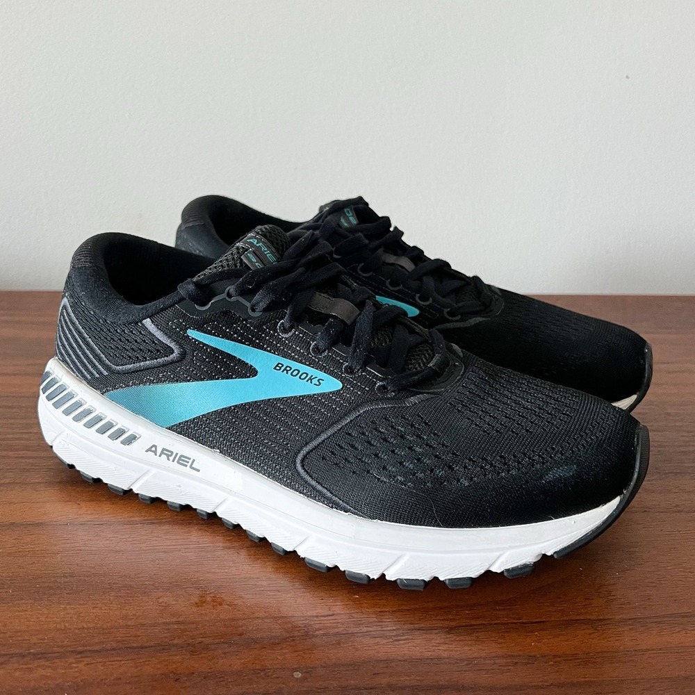 Brooks Ariel 20 Running Shoes Black Teal Mesh Women's Size 10 B